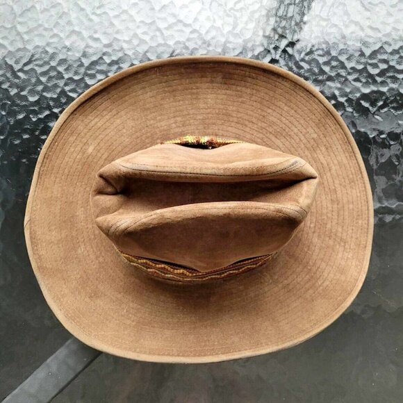 BECO Vintage Tan Men's Western/Cowboy Hat with Band 7 - 7 1/8 Medium - Picture 4 of 10